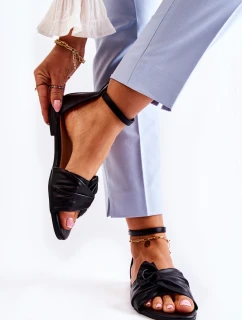 Módní dámské kožené sandály černé model 21587781 - EVENTO