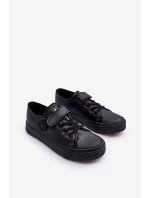 Dětské kůže Trampky na zip černé Delmara Dětské kůže Trampky na zip černé Delmara