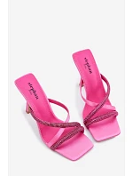 Dámské lodičky na jehlovém podpatku s pásky a kamínky fuchsiové model 22103243 - Boto Dámské lodičky na jehlovém podpatku s pásky a kamínky fuchsiové model 22103243 - Boto