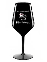 SOM MAČKONALÁ. MAČKOROŽEC - čierny nerozbitný pohár na víno 470 ml