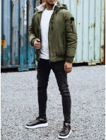 Pánská zimní bunda s odepínací kapucí zelená FashionStreet TX4836 Pánská zimní bunda s odepínací kapucí zelená FashionStreet TX4836