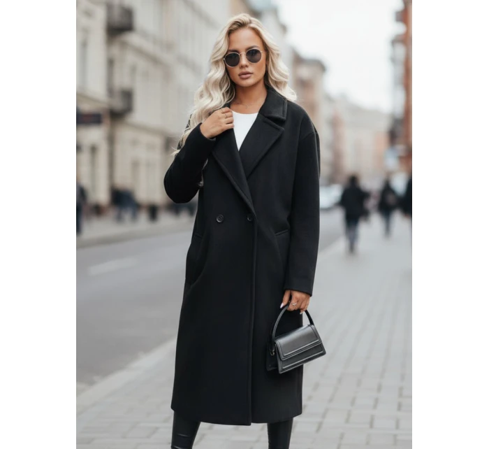 Dámský přechodný oversize kabát černý FashionStreet NY0764z Dámský přechodný oversize kabát černý FashionStreet NY0764z