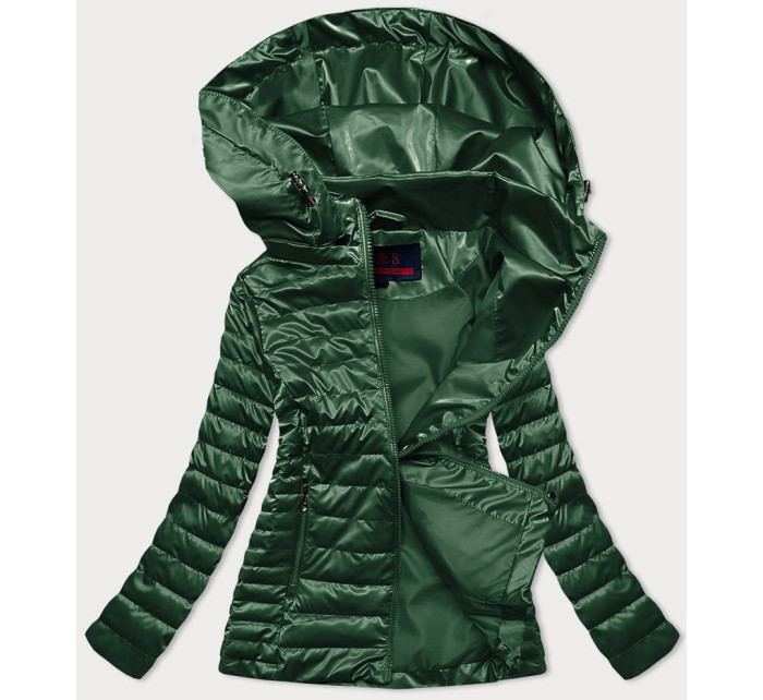 Zelená dámská bunda s kapucí model 16149578 - 6&8 Fashion
