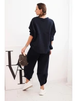 Dámská tepláková souprava z materiálu se širokými nohavicemi model 21489458 - K-Fashion Dámská tepláková souprava z materiálu se širokými nohavicemi model 21489458 - K-Fashion