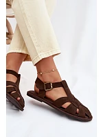 Dámské Sandály Ploché z Semiše Big Star Čokoládové model 22064182 - Big Star Shoes Dámské Sandály Ploché z Semiše Big Star Čokoládové model 22064182 - Big Star Shoes