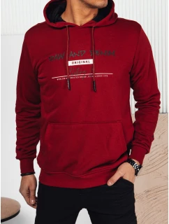 Pánská mikina s potiskem bordó FashionStreet BX5707