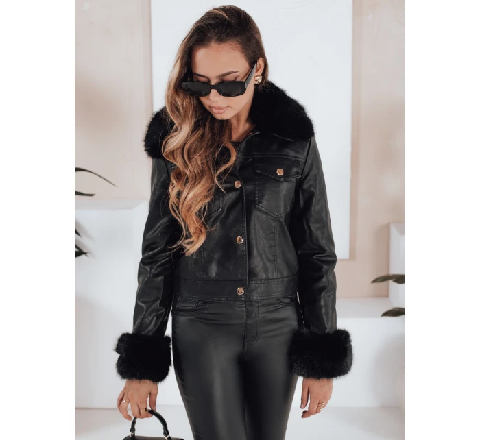 Dámská kožená bunda ramones s kožešinou černá Dstreet model 21991872 - FashionStreet