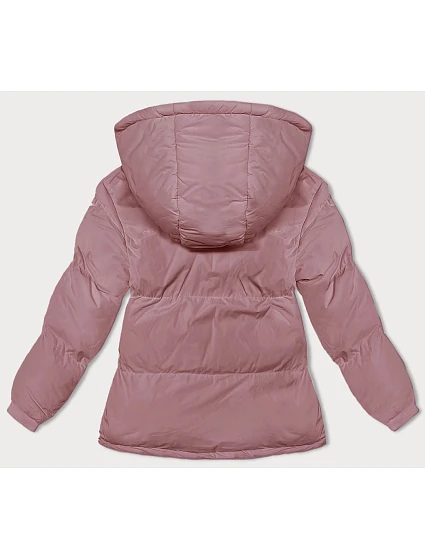 Dámská zimní bunda ve špinavě růžové barvě s kapucí model 21248406 - J.STYLE