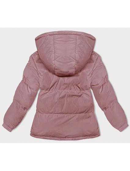 Dámská zimní bunda ve špinavě růžové barvě s kapucí model 21248406 - J.STYLE Dámská zimní bunda ve špinavě růžové barvě s kapucí model 21248406 - J.STYLE