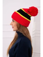 Dámská čepice Kinga K297 červená+kiwi+černá Dámská čepice Kinga K297 červená+kiwi+černá