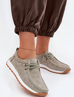 Dámské polobotky z přírodního semiše Zelená model 22091770 - EVENTO