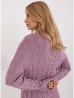 Sweter AT SW model 20463669 fioletowy - FPrice Sweter AT SW model 20463669 fioletowy - FPrice