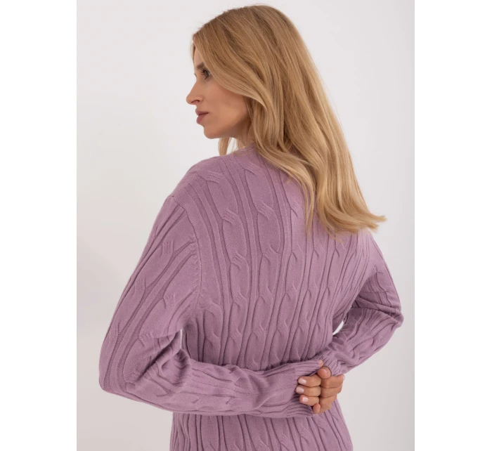 Sweter AT SW model 20463669 fioletowy - FPrice Sweter AT SW model 20463669 fioletowy - FPrice