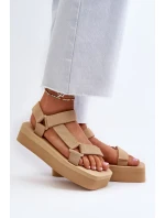 Dámské sandály na platformě Béžová Edireda Dámské sandály na platformě Béžová Edireda