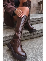 Dámské zateplené šněrovací kozačky Meliora – čokoládové, eko semiš Dámské zateplené šněrovací kozačky Meliora – čokoládové, eko semiš