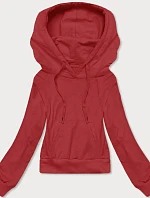 Krátká mikina s kapucí červená (8B939-18)