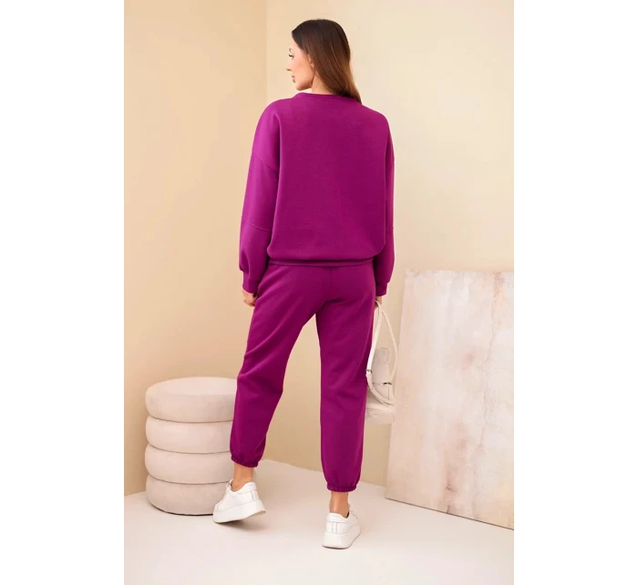Sada mikina + kalhoty máslová tmavě fialová