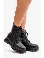 Zateplené botky workerky z eko kůže na zip černé Naleli Zateplené botky workerky z eko kůže na zip černé Naleli