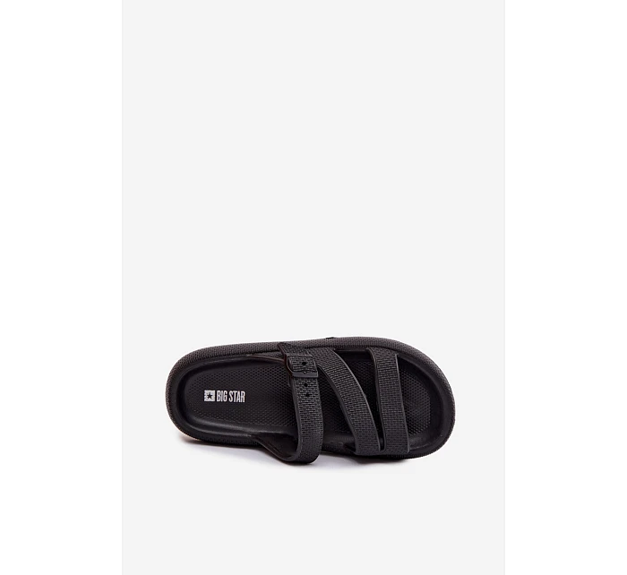 Pěnové dámské pantofle s pásky a sponou Big Star model 22100720 Černé - Big Star Shoes