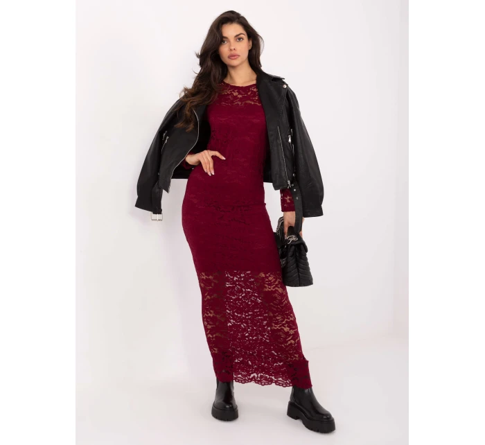 Sukienka MI SK model 21724610 bordowy - FPrice Sukienka MI SK model 21724610 bordowy - FPrice