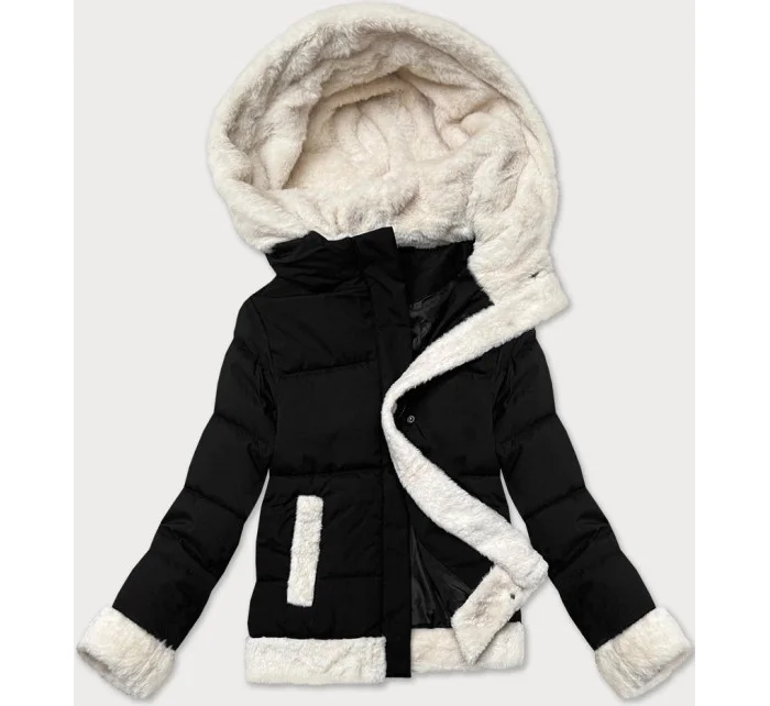 Černá dámská bunda s kožešinou J Style (16M9213-392) Černá dámská bunda s kožešinou J Style (16M9213-392)