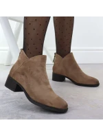 Dámské boty na bloku zateplené béžové Potocki 12472 Dámské boty na bloku zateplené béžové Potocki 12472