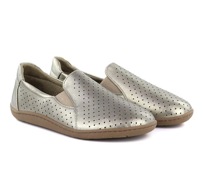 Kožené ažurové barefoot boty zlaté M.Daszynski OL38-2 Kožené ažurové barefoot boty zlaté M.Daszynski OL38-2