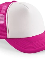Beechfield B 645B Dětská 5 panelová síťovaná kšiltovka 53.645B fuchsia/white