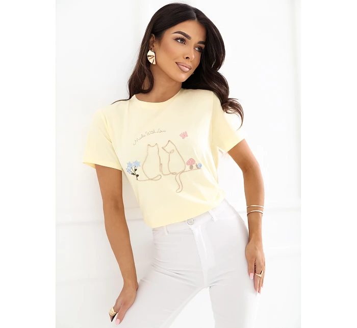 T shirt IR TS model 22107636 jasny żółty - FPrice T shirt IR TS model 22107636 jasny żółty - FPrice