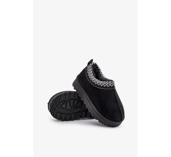 Sněhule Kotníkové Dětské Na Platformě Zateplené Kožíškem Černé Vilabria Sněhule Kotníkové Dětské Na Platformě Zateplené Kožíškem Černé Vilabria