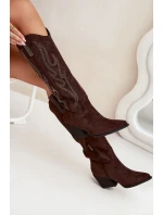 Dámské kovbojky na podpatku Jovina – čokoládové Dámské kovbojky na podpatku Jovina – čokoládové