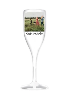 Personalizovaná nerozbitná prosecco sklenice s fotografií 
