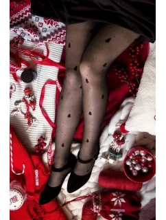 TENKÉ PUNČOCHÁČE - VZOR VÁNOČNÍ STROMKY-5