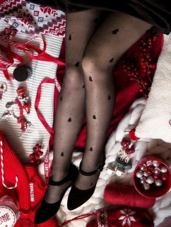 Tenké dámské punčochové kalhoty – CHRISTMAS TREES-5