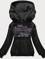 Krátká černá dámská mikina s potiskem (26016)