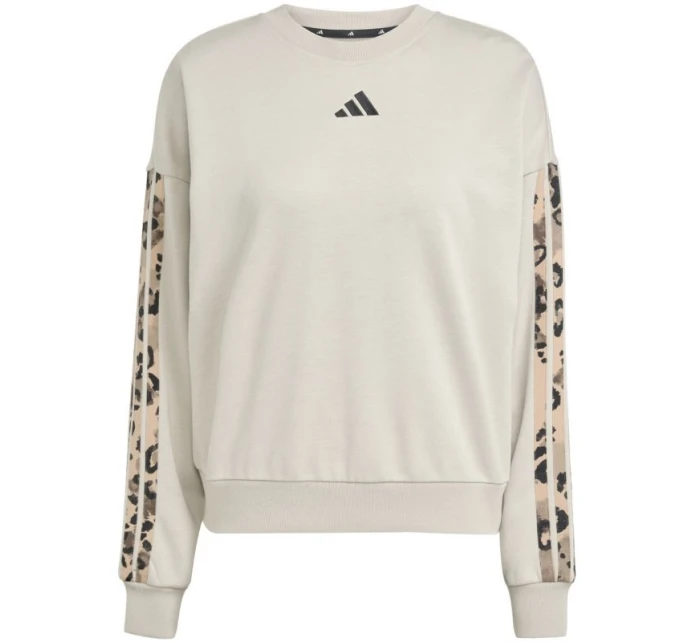 Dámská mikina adidas Animal Print 3-Stripes French Terry Sweatshirt cream JM1836