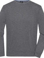 Daiber JN 1314 Pánský svetr s kulatým výstřihem 02.1314 grey heather