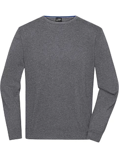 Daiber JN 1314 Pánský svetr s kulatým výstřihem 02.1314 grey heather