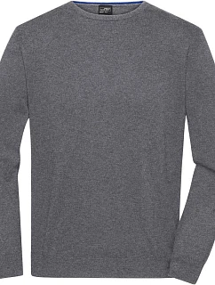 JN Pánský svetr s kulatým výstřihem 02. grey heather model 22531414 - Daiber