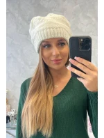Dámská čepice ecru model 18752365 - K-Fashion Dámská čepice ecru model 18752365 - K-Fashion