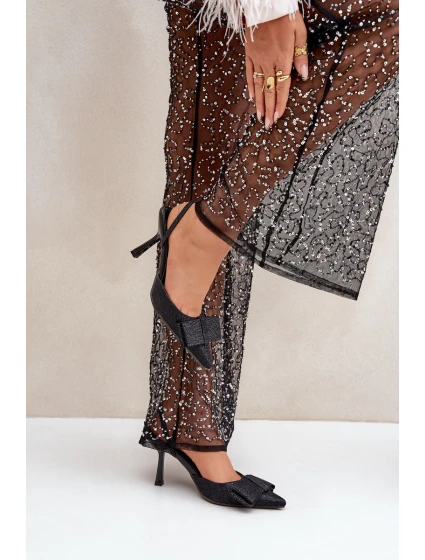 Lesklé Lodičky S Mašlí Černé Gredan