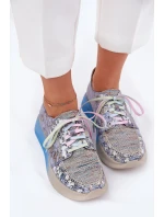 Dámské Kožené Polobotky Sneaker na Platformě Maciejka 06776A-06 Modré