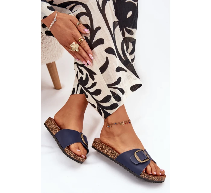 Dámské Sandály Na Korkové Platformě S Přezkou Modré model 21704214 - Boto Dámské Sandály Na Korkové Platformě S Přezkou Modré model 21704214 - Boto