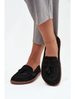 Kožené semišové mokasíny typu barefoot Zazoo 322 černé