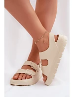Dámské pěnové sandály na platformě Big Star model 22100692 světle béžové - Big Star Shoes