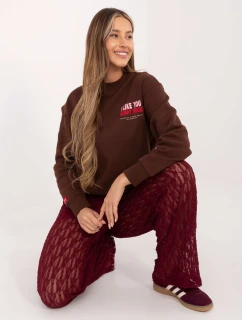 Mikina D10608BC02568J tmavě hnědá