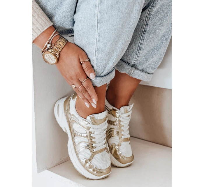 Dámské tenisky s plochou podrážkou GLISSWALK gold FashionStreet ZY1002