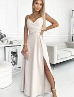 299-6 CHIARA elegantní maxi dlouhé šaty bez ramínek - BEACH