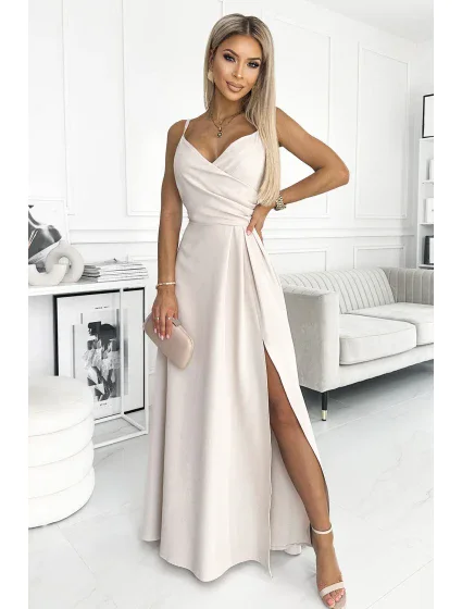 299-6 CHIARA elegantní maxi dlouhé šaty bez ramínek - BEACH 299-6 CHIARA elegantní maxi dlouhé šaty bez ramínek - BEACH