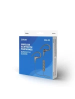 Bezdrátová sluchátka, s mikrofonem, se sluchátky SAVIO WE-03 (dokovací stanice, sportovní; bezdrátová, Bluetooth; se zabudovaným mikrofonem; černá barva)